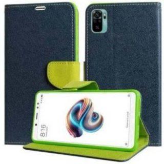 Akkase Flip Cover for Redmi Note 10 (Blue, Dual Protection)