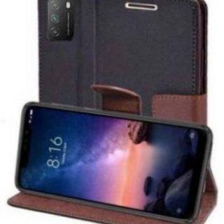 Akkase Flip Cover for Samsung F02s (Brown, Shock Proof)