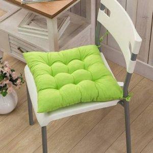 Quilt n Razai Microfibre Solid Chair Pad Pack of 1 (Green)