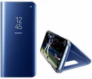 FancyArt Flip Cover for Redmi 9i Case, Smart Clear Case for Redmi 9i with Kickstand - MirrorFlip Royal Blue (Blue, Dual Protection)