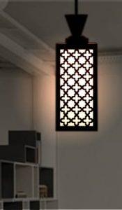 MIPR Wooden Hanging Lamp Style Hanging Lamp Creative Wood Pendant Light Lamp suitable for Living Room,Foyer,Bedroom,Hallway Pendants Ceiling Lamp (Black)