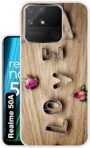 Case Club Back Cover for realme Narzo 50A (Brown, Grip Case, Silicon)