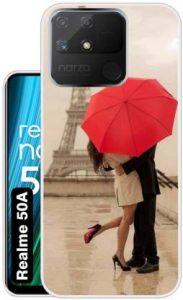 Case Club Back Cover for realme Narzo 50A (Beige, Grip Case, Silicon)