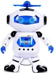 jk int Dancing Robot with Music, 3D Flashing Lights, Dancing Naughty Robot for Kids, Battery Operated Educational Toy, (Multi Color) (Multicolor)