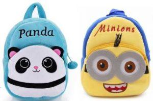 ForChild NEW BLUE PANDA + MINION COMBO Premium Quality Soft School Bag For Baby, Age 2 - 5 Year, waterproof backpack, (14inch) Backpack (Multicolor, 14 inch) Plush Bag (Multicolor, 10 L)