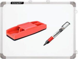 Eduway Non Magnetic Melamine Non Magnetic Whiteboard 2X2 ft.With 1 Marker & 1 Non Magnetic Duster Whiteboards and Duster Combos (White)