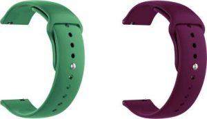 ACM Pack of 2 Watch Strap for Vikyuvi Vikfit Pro Smartwatch (Green/Burgundy Purple) Smart Watch Strap (Mullti Color)