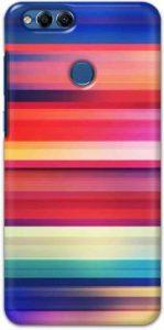 NDCOM Back Cover for Honor 7X Colorful Stripes Printed (Multicolor, Hard Case)