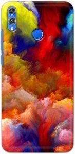 NDCOM Back Cover for Honor 8X Abstract Color Art Printed (Multicolor, Hard Case)