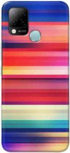 NDCOM Back Cover for Infinix Hot 10s Colorful Stripes Printed (Multicolor, Hard Case)