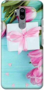 NDCOM Back Cover for LG G7 ThinQ Pink Flowers Love Printed (Multicolor, Hard Case)