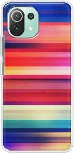 NDCOM Back Cover for Mi 11 Lite Colorful Stripes Printed (Multicolor, Hard Case)