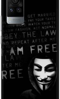 NDCOM Back Cover for Vivo X60 Pro I Am Free Printed (Multicolor, Hard Case)