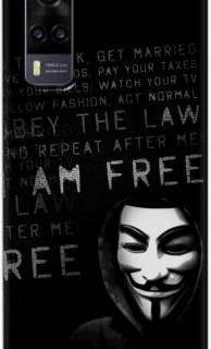 NDCOM Back Cover for Vivo Y31 2021 I Am Free Printed (Multicolor, Hard Case)
