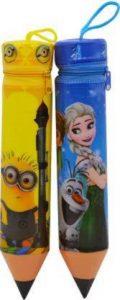 Kude Collection 3D minion, frozen Art Plastic Pencil Boxes (Set of 2, Multicolor)