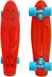 IRIS Plastic Skateboard with Textured Surface 4.8 inch x 16.4 inch Skateboard (Red, Pack of 1)