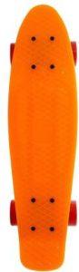 IRIS Plastic Skateboard with Textured Surface 7.6 inch x 28.4 inch Skateboard (Orange, Pack of 1)