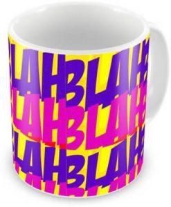 iShoppe Pop Art Pattern Trendy - Blah Blah Coffee, 12 Oz, Perfect for Coffee and Tea Lovers - Great Cup for Him or Her At Home or Office Ceramic Coffee Mug (350 ml)