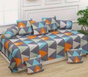 goycors Polycotton Floral Diwan Set (Grey)