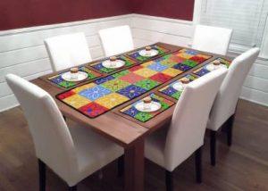 JAI AMBEY Multicolor PVC Table Linen Set