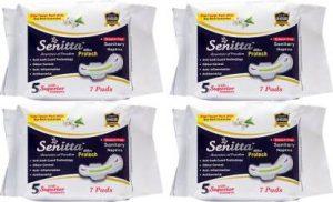 senitta Protech XL 280mm Wings Sanitary Pads (28 Pieces with Pack of 4) Sanitary Pad (Pack of 28)