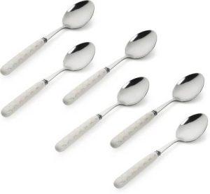 MGeezz Stainless Steel Dessert Spoon Set (Pack of 6)