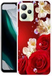 RJ14 (Online) Back Cover for Realme C35 (Red, Grip Case, Silicon)