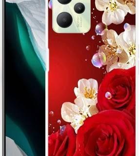 RJ14 (Online) Back Cover for Realme C35 (Red, Grip Case, Silicon)