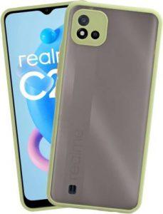 VAKIBO Back Cover for Realme C20, Smoke Frosted Back Case With Camera Protection Ring (Green, Grip Case)