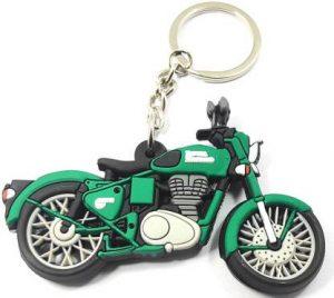 NSV Royal Enfield Bullet Blue Bike Rubber Key Chain, Keyring Two Wheeler Bike Key Ring, Keychain (GREEN) Key Chain