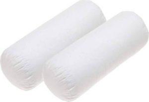 SHOPROLI Polyester Fibre Solid Bolster Pack of 2 (White)