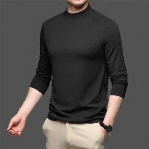 Solid Men Black T-Shirt