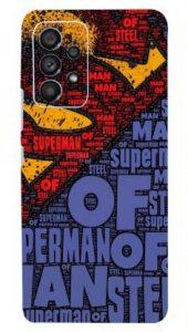 CLAXA Superman Typography Samsung A 53 5G Back Skin Guard, Superman Typography Mobile Skin (Superman Typography Skin With Super matte finish)