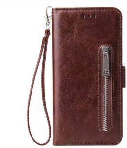 TELETEL Wallet Case Cover for Vivo V15 Pro (Brown, Cases with Holder)