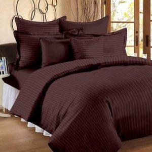 RUSTIC LINEN King Satin Duvet Cover (Brown)