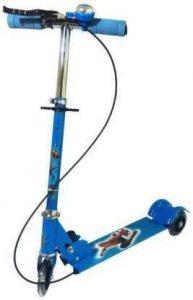 SUNSHINE Kids 3 Wheel Foldable Scooter Cycle with Height Adjustment & Led Light on Wheel Kids Scooter (BLUE SCOOTER)