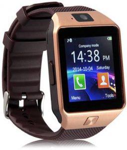 WDS WDS DZ09-416 phone Smartwatch (Brown Strap, Regular)