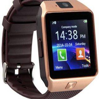 WOKIT DZ09-7 phone Smartwatch (Brown Strap, Regular)