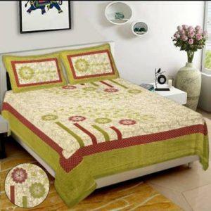 shrihans Cotton Double Bed Cover (Multicolor)
