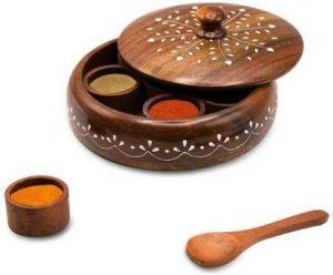 Vintage Ally 1 Piece Spice Set (Wooden, Brown)