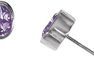 Ceylonmine – Natural 100% Original Silver Plated Ameythst Earring For women And Girls Amethyst Silver Stud Earring