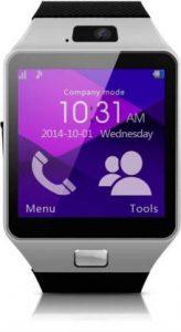 EON DZ09 Smartwatch (Black Strap, Regular)