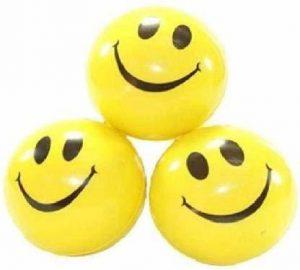 THE MODERN TREND smiley ball soft toy kids girls birthday gift car dashboard home decoration showpieces 3 pieces - 3 inch (Yellow)