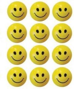 OREE Smiley Face Squeeze Stress Ball (Soft Ball)- Set of 12 (Yellow) - 3 inch (Yellow)