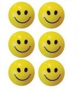 OREE Smiley Face Squeeze Stress Ball (Soft Ball)- Set of 6 (Yellow) - 3 inch (Yellow)