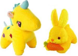 DESTINO JUST SOFT TOY UNICORN YELLOW RABBIT SOFT TOY GIFT FOR BIRTHDAY SOFT TOY GIFT FOR CHILD - 25 cm (Yellow)