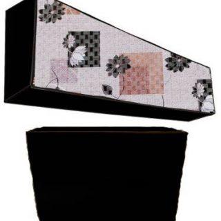 KingMatters Air Conditioner Cover (Width: 120 cm, Black, Grey)