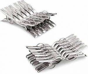 upalabdh 24 PCs Combo Cloth Clips Cloths Drying Pegs Cloths Pin Clothes Dryer Clips Hanging Cloth Clips Stainless Steel Cloth Clips (Steel Pack of 24)