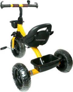 EVOSHINE Tricycle for Kids Smart Plug&Play Kids Tricycle Ride-on with Back Storage Space STEPUP TRIKE YELLOW Tricycle (Yellow)