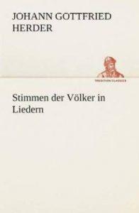 Stimmen der Voelker in Liedern (German, Paperback, Herder Johann Gottfried)